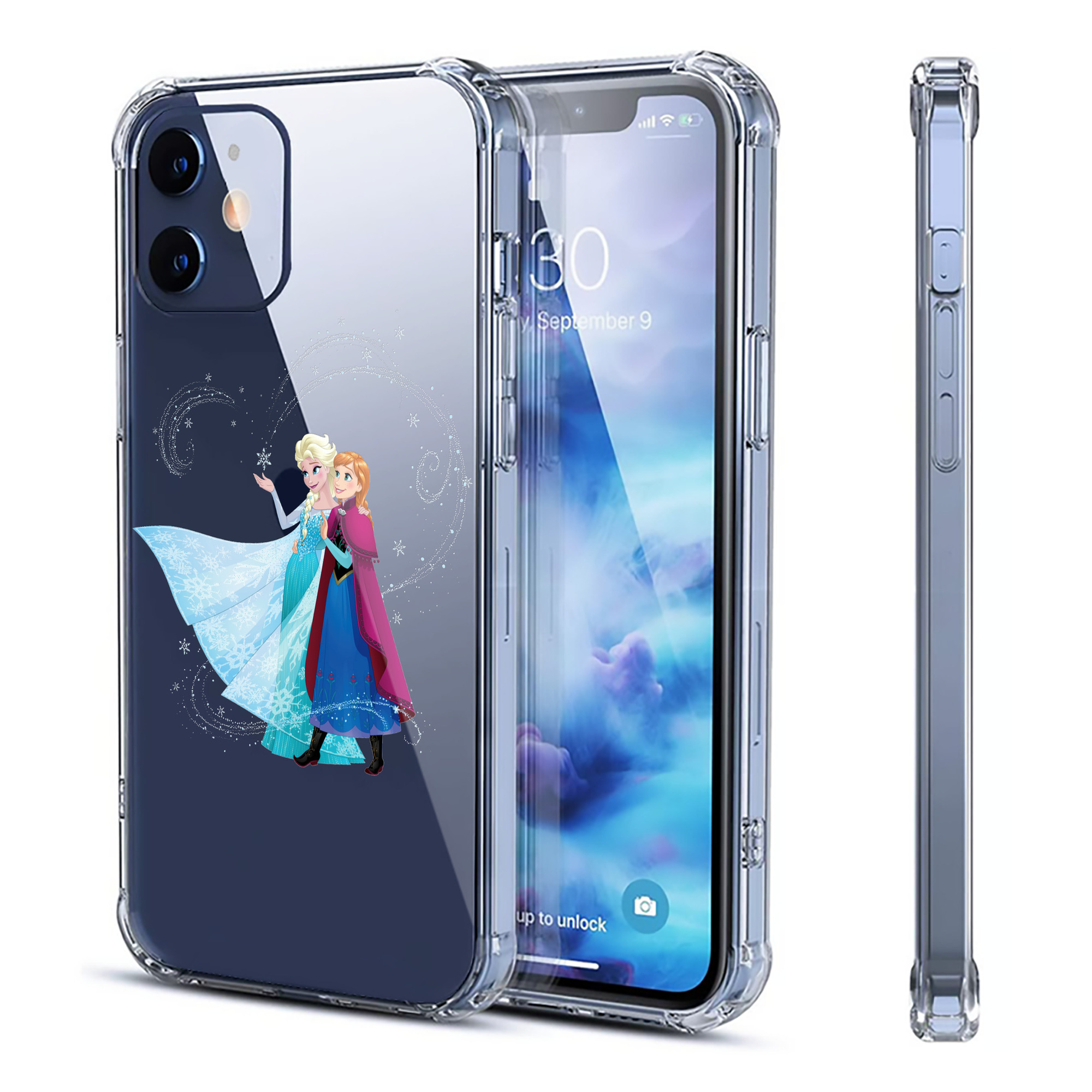 （画像用） アナと雪の女王 アンナ エルサ Frozen Anna Elsa 【iPhone 12シリーズ対応】透明スマホケース（クリアソフトケース）
